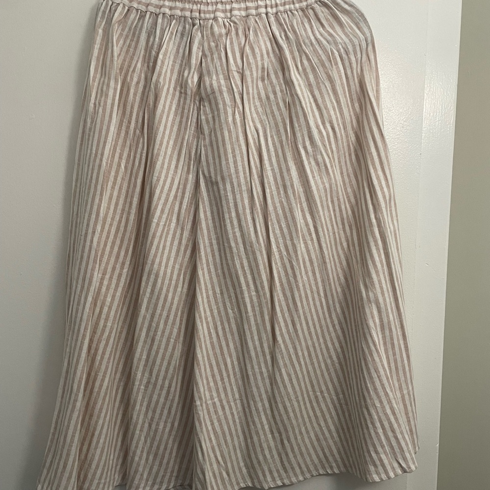 A New Day Cream Midi A-Line Skirt